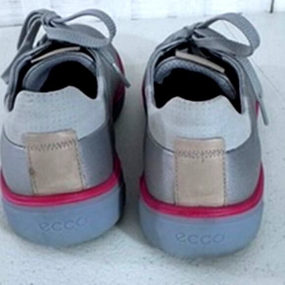 "ECCO" Women's,Golf Tray‎ Hydromax,Spikeless Shoes,Metallic Silver Orange Sz 38 - Picture 4 of 9